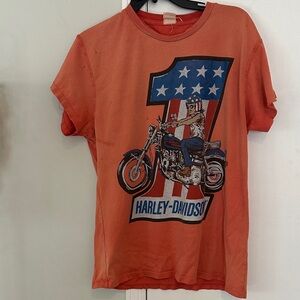 MadeWorn Harley-Davidson orange graphic tee small